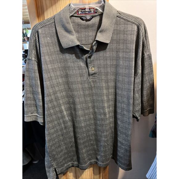Monterey Club Vintage Men’s XL Gray SS Egyptian Cotton 1/4 Button Polo Shirt - Picture 12 of 12